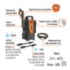 HILA-1500+BIZQ1 Hidrolavadora eléctrica 1500 PSI, TRUPER