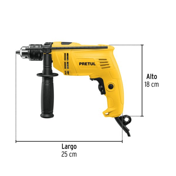 ROTO-1-2P6+FC2 Taladro- Rotomartillo/destornillador 1/2", 550W, PRETUL